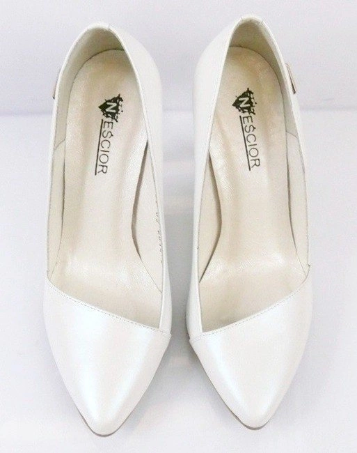 Buty NEŚCIOR Białe Perłowe wz.029e