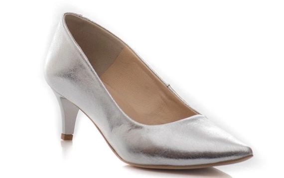 Buty PER VOI Srebrne Skóra wz.205-c