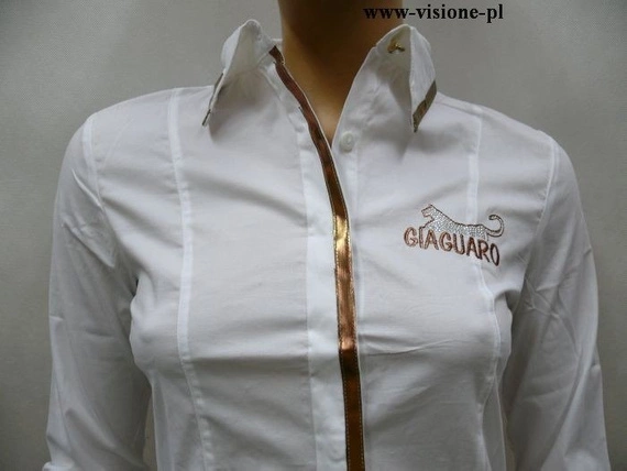 ** Giaguaro ** Biała Koszula z Lamówką