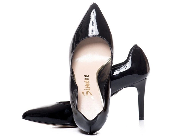 Buty SIMONE Czarne Lakier wz.3089 K07