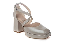 Buty KOTYL Perłowe skóra na platformie wz.1109