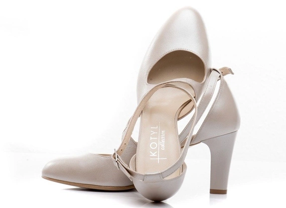 Buty KOTYL Perłowe Skóra Czółenka wz.7079