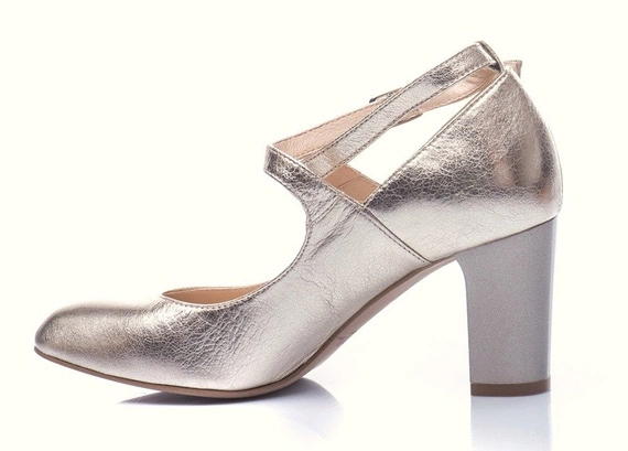 Buty KOTYL Złote Skóra  wz.7091