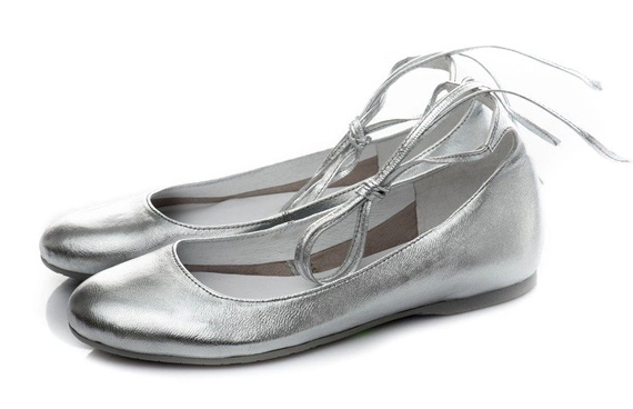 Buty PER VOI Srebrne Skóra wz.608S