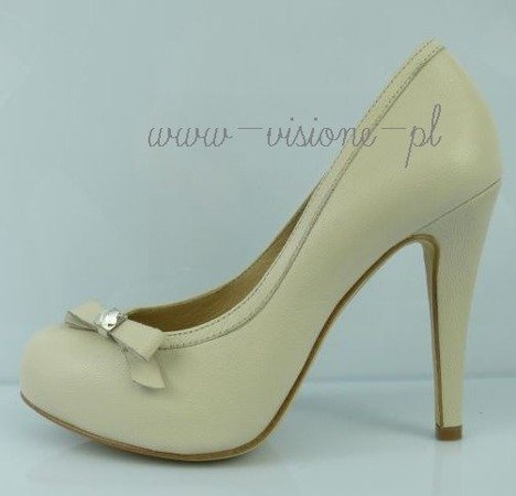 Buty BALDOWSKI Beżowe Skóra wz.622