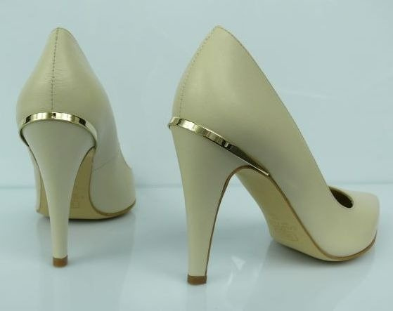 Buty BALDOWSKI Beżowe Złota Ozdoba wz.701