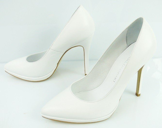 Buty BALDOWSKI Białe Skóra wz.428