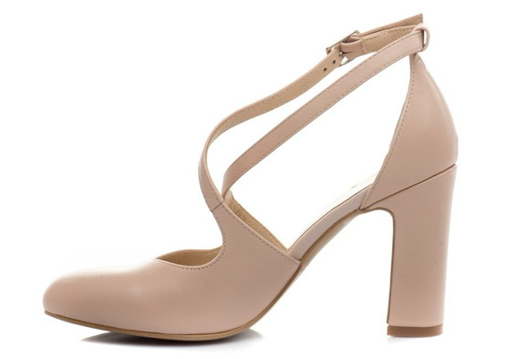 Buty KOTYL Beżowe Skóra Czółenka wz.5907