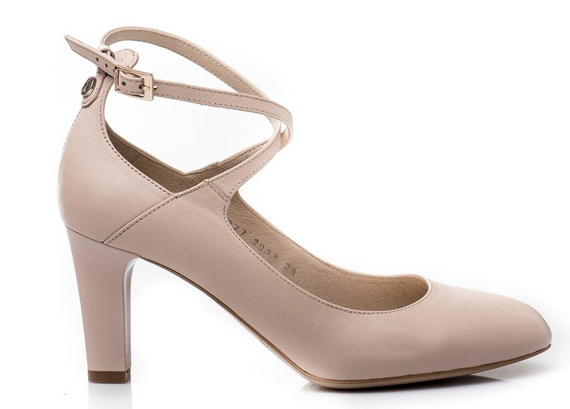 Buty KOTYL Beżowe Skóra Czółenka wz.7077