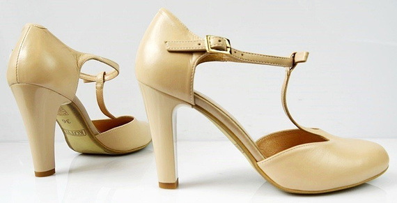 Buty KOTYL Beżowe Skóra wz.5871