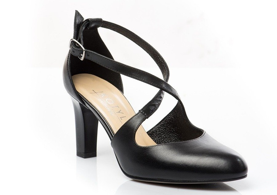 Buty KOTYL Czarne Skóra Czółenka wz.7079