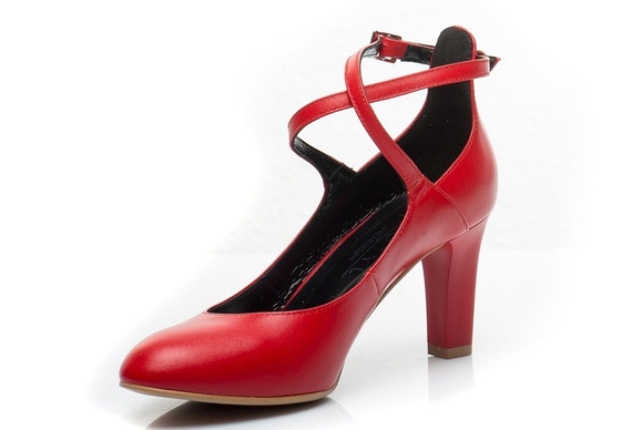 Buty KOTYL Czerwone Czółenka Skóra wz.7077