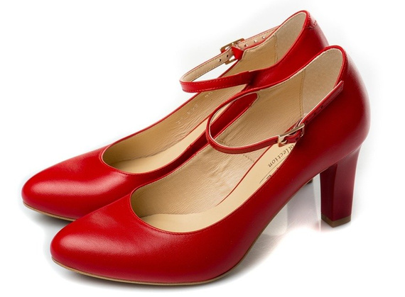 Buty KOTYL Czerwone Skóra  wz.888