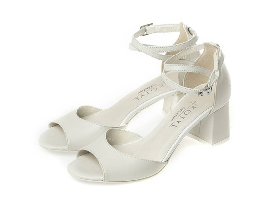 Buty KOTYL Ecru Skóra wz.3805