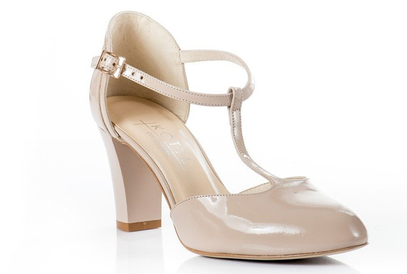 Buty KOTYL Róż Lakier Niski Słupek wz.7063