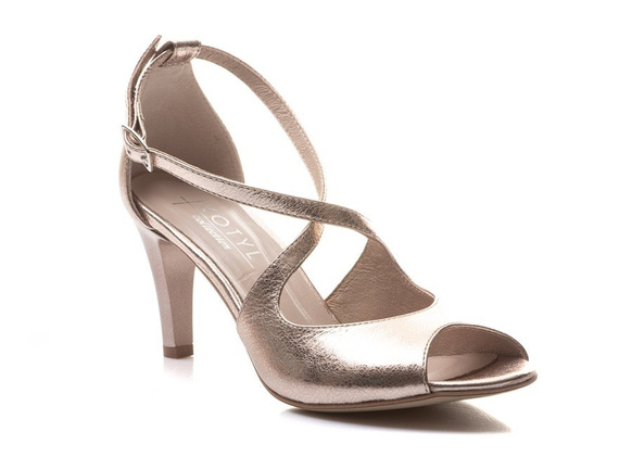 Buty KOTYL Róż Złoty Skóra wz.4349