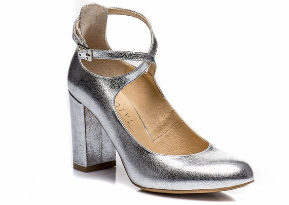 Buty KOTYL Srebrne Czółenka wz.5914