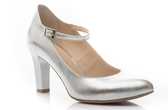 Buty KOTYL Srebrne Skóra  wz.888