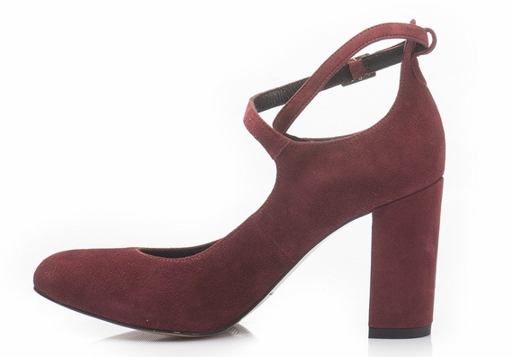 Buty KOTYL Wino Zamsz Czółenka wz.5914