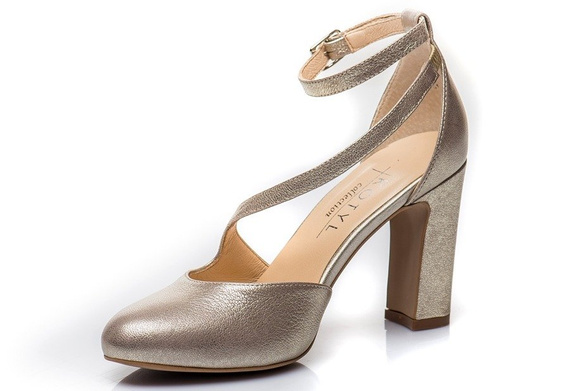 Buty KOTYL Złote EF Skóra wz.5909