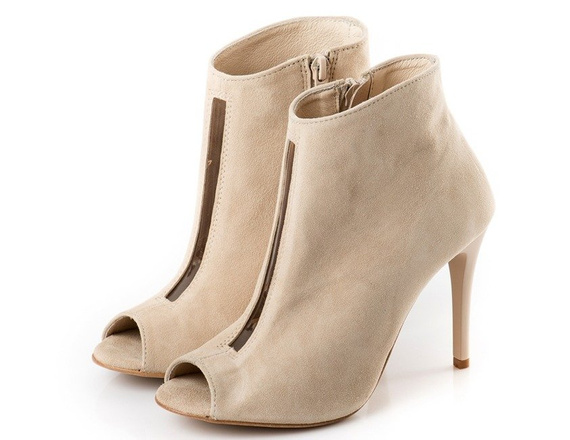 Buty MARGO Beżowe Zamsz wz.412