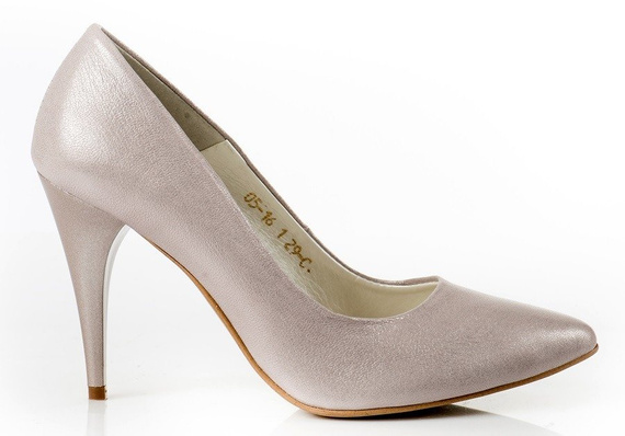 Buty NEŚCIOR Beż Skóra Szpilki wz.029C