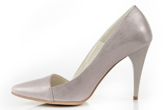 Buty NEŚCIOR Beż Skóra Wycięte wz.029E