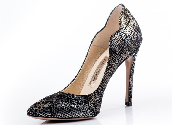 Buty NEŚCIOR Czarne Srebrne wz.101F