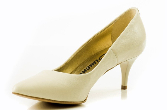 Buty SIMONE Beżowe Skóra Niskie 595 k779