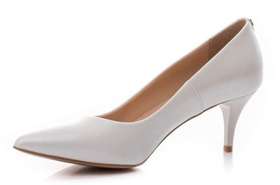 Buty SIMONE Białe Perłowe wz.595 k1429