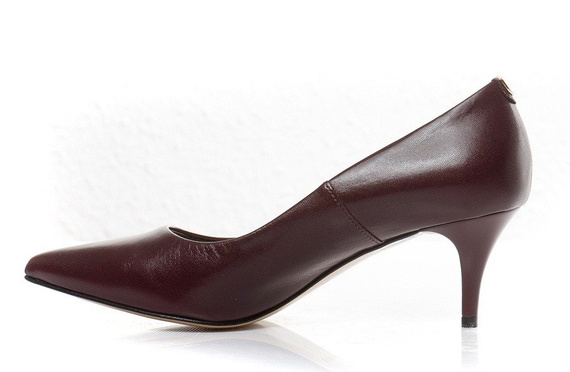 Buty SIMONE Bordo Skóra Niskie 595 k807