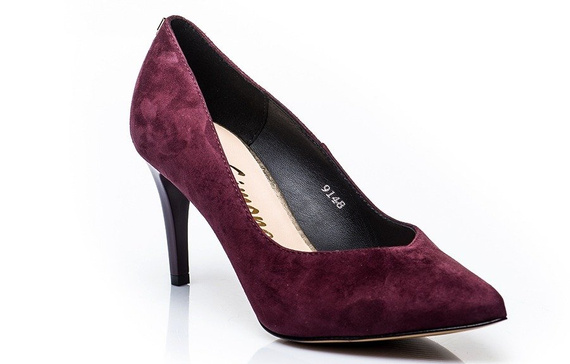 Buty SIMONE Bordowe  Zamsz wz.9148 k1321