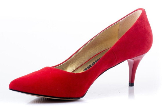 Buty SIMONE Czerwone Zamsz Niskie 595 k28