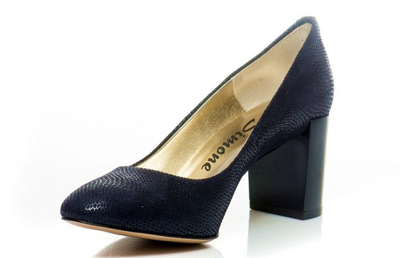 Buty SIMONE Granatowe Słupek wz.4001 k958