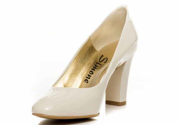 Buty SIMONE Śmietankowe Słupek wz.2095 k686