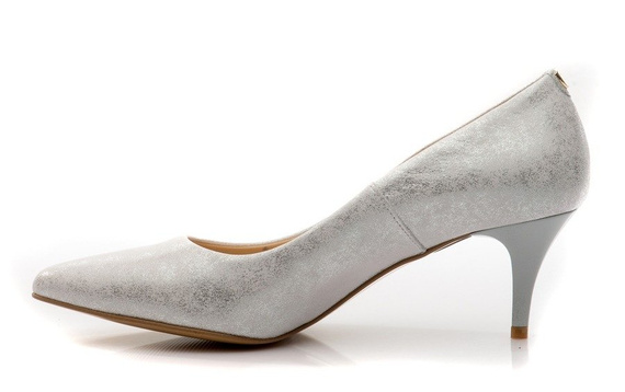 Buty SIMONE Srebrne Skóra wz.595 k1089