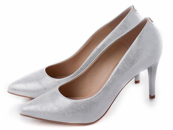 Buty SIMONE Srebrne Skóra wz.816 K1089