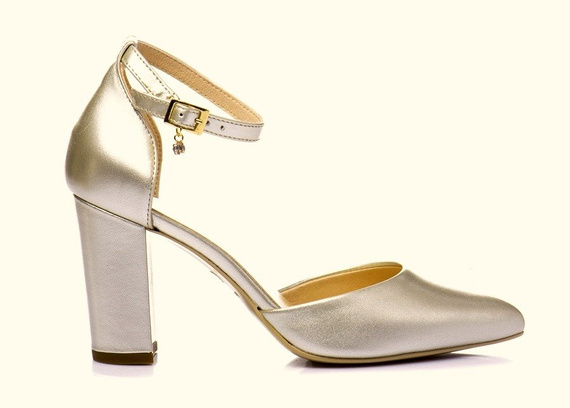 Buty SIMONE Złote Skóra wz.9196 k1100