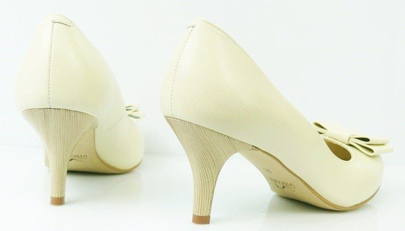 Buty VISCONI Beżowe Kokardka wz.491 k33
