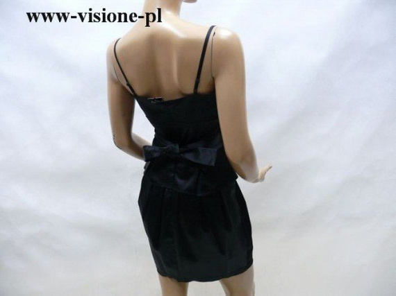 NOWOŚĆ__ P.CUP __ Elegancka Czarna Sukienka z Różą